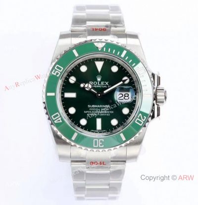 Rolex Submariner Hulk v2 Version 904L Stainless Steel Green Watch 40mm